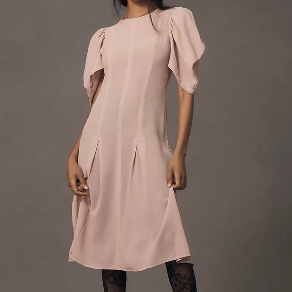 Anthropologie Dresses & Skirts - Anthropologie Victorian Pink Pleated Prairie Western midi dress